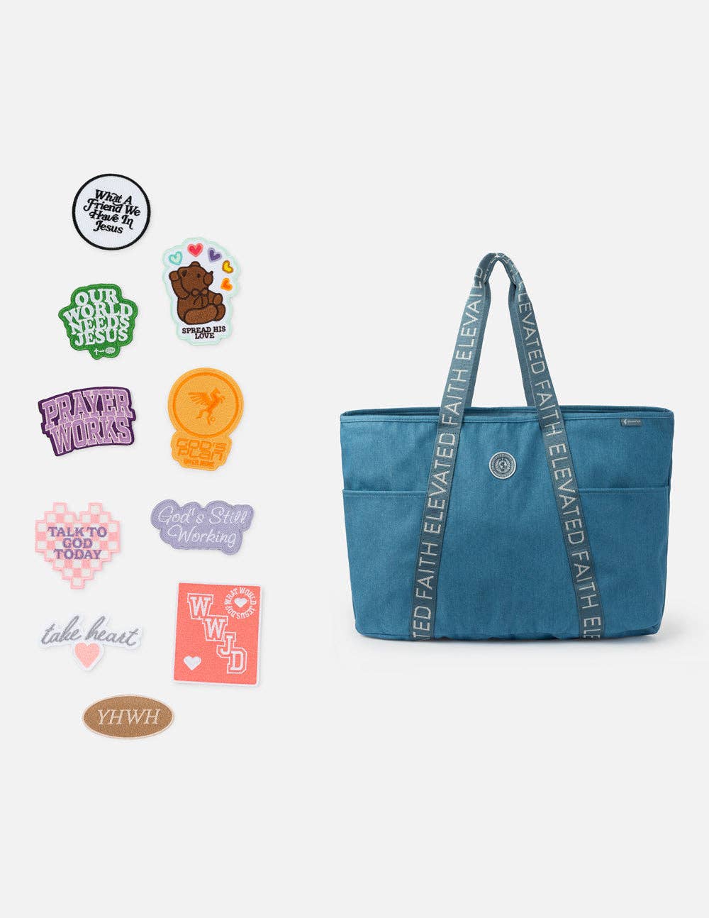 The Large Everyday Denim Tote Patch Kit