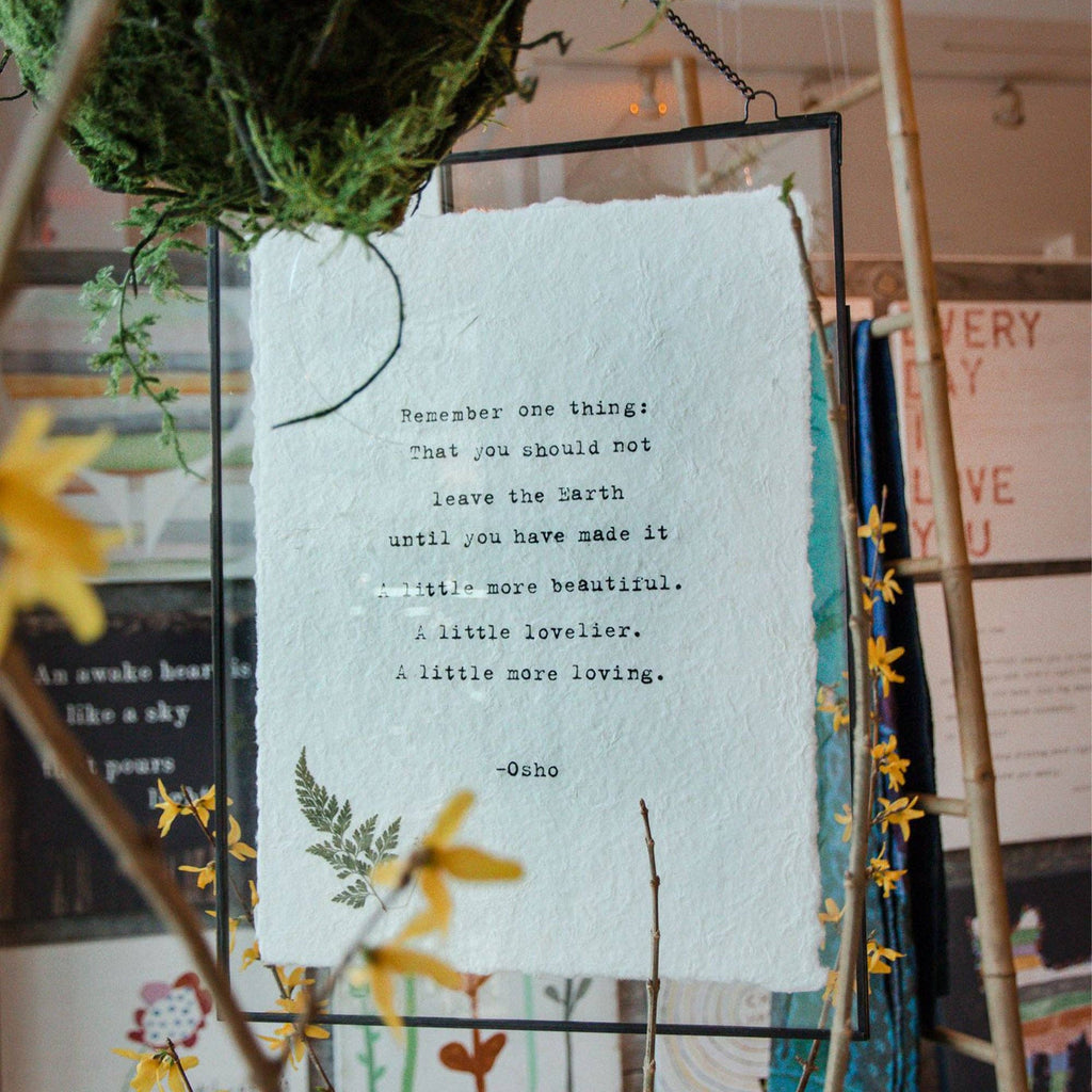 Handmade Paper Print - Today Is The Right Day - 12”x16