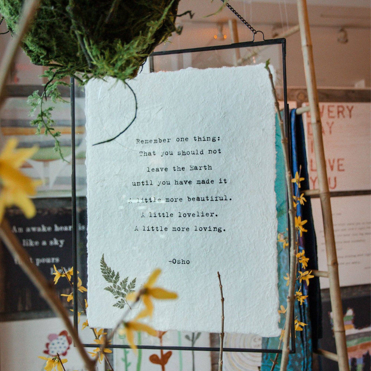 Handmade Paper Print - Today Is The Right Day - 12”x16
