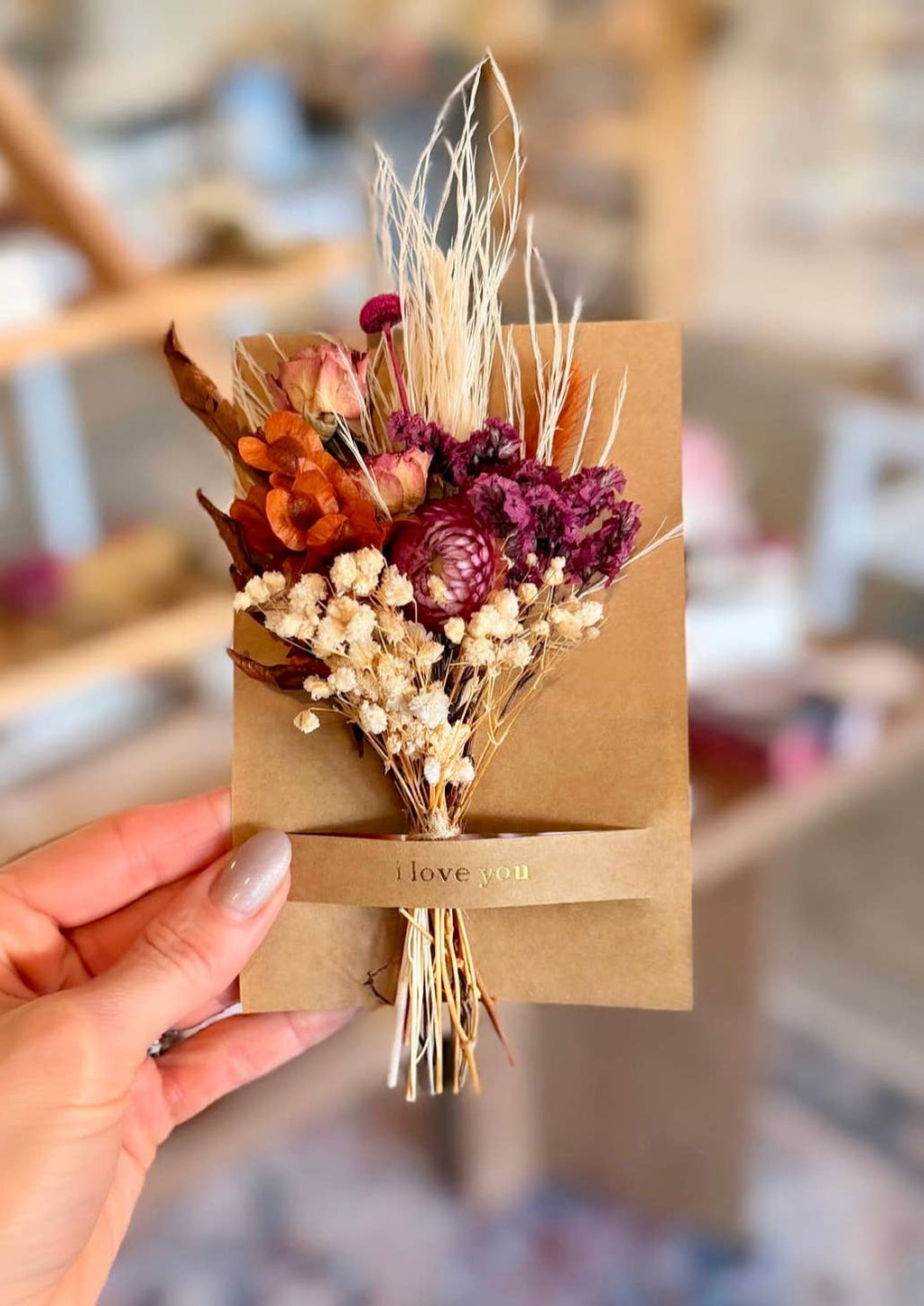 Thinking of You Mini Bouquet Card | Dried Floral Greeting