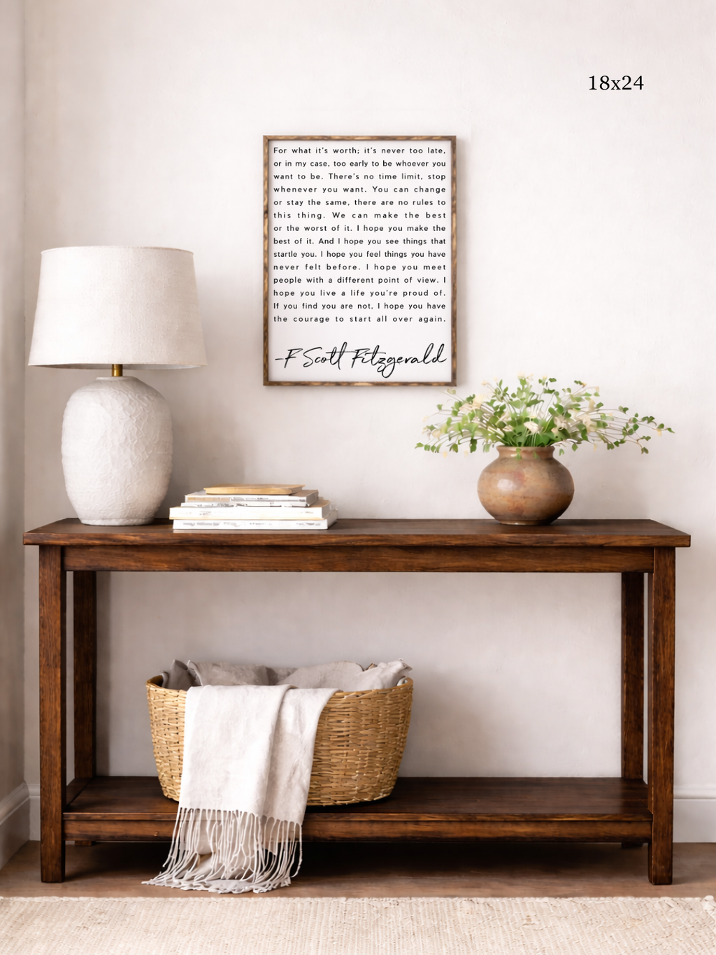 F. Scott Fitzgerald Quote Framed Print – Inspirational Art