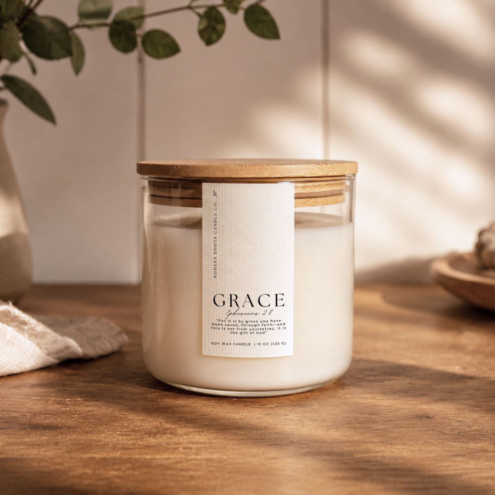 Grace | White Peach Blossom | 15 oz. Soy Wax Candle