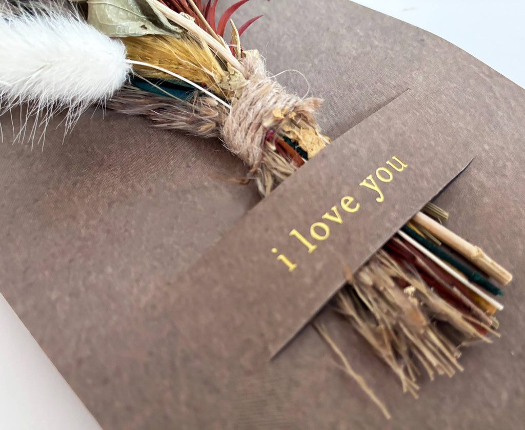 I Love You Mini Bouquet Card | Dried Flower Greeting Card