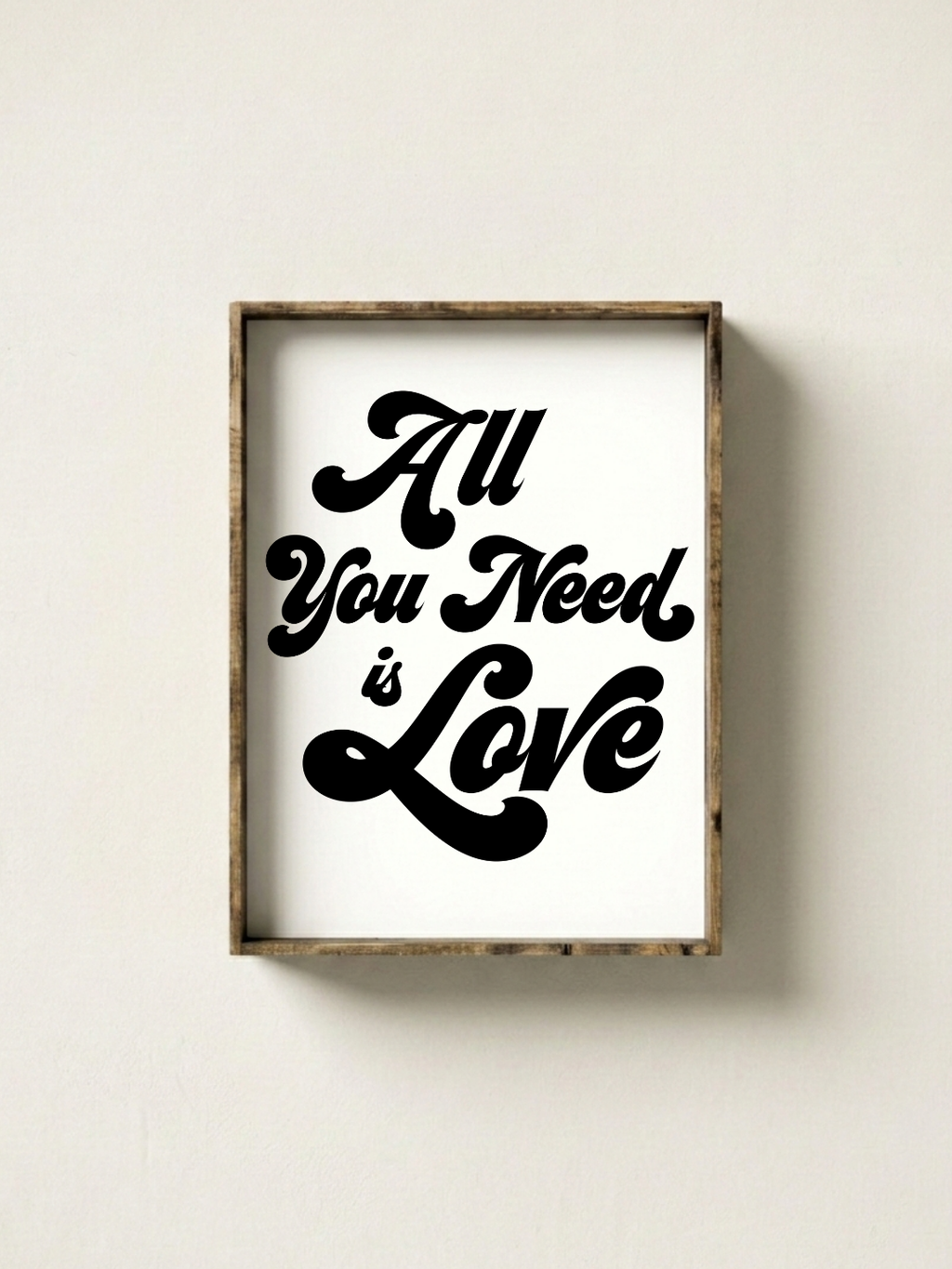 Romantic Wall Art – All You Need Is Love Framed Print