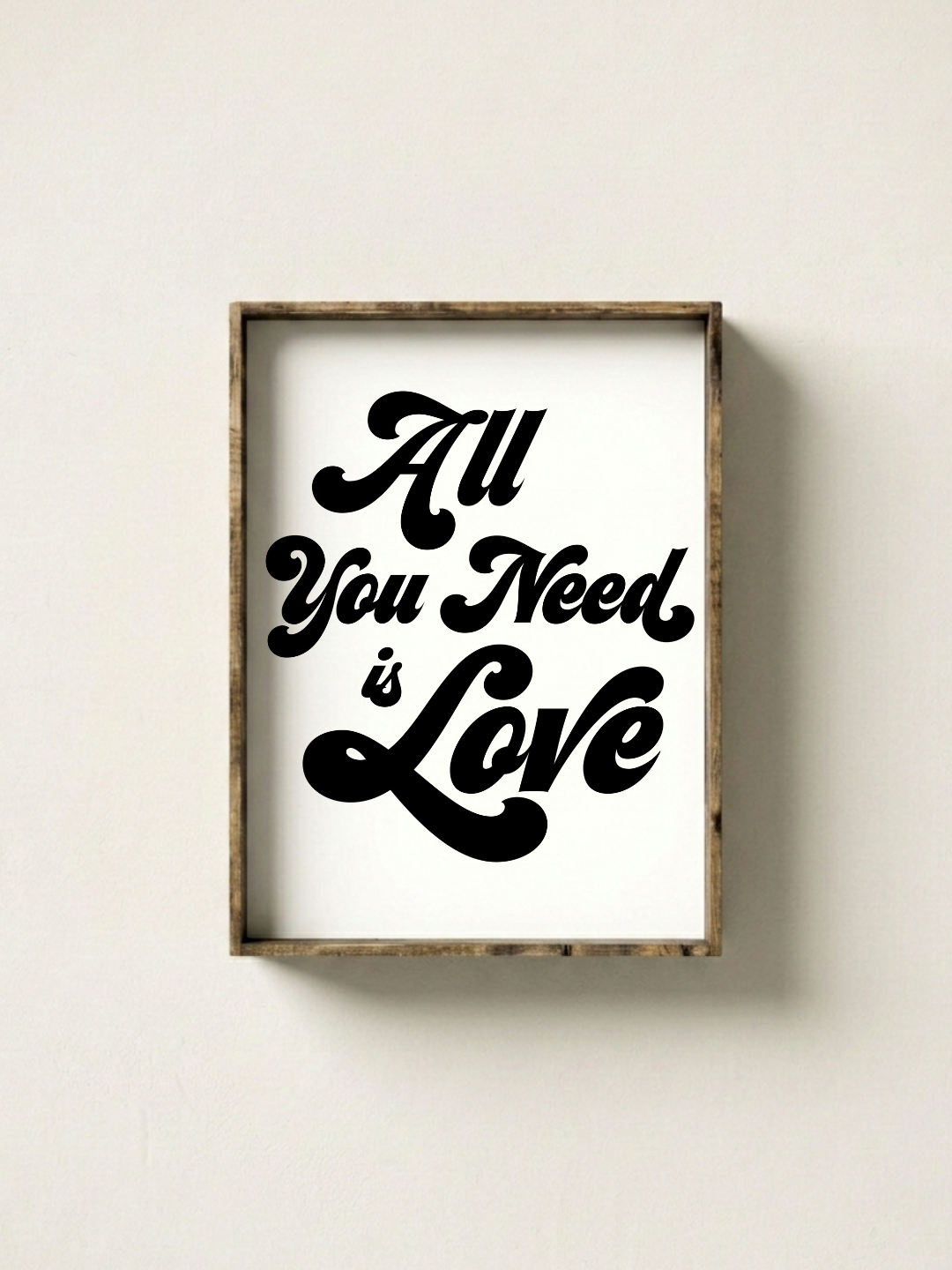 Romantic Wall Art – All You Need Is Love Framed Print