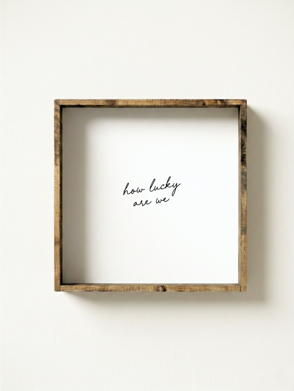 How Lucky Are We Framed Wall Art - Neutral Modern Wall Decor