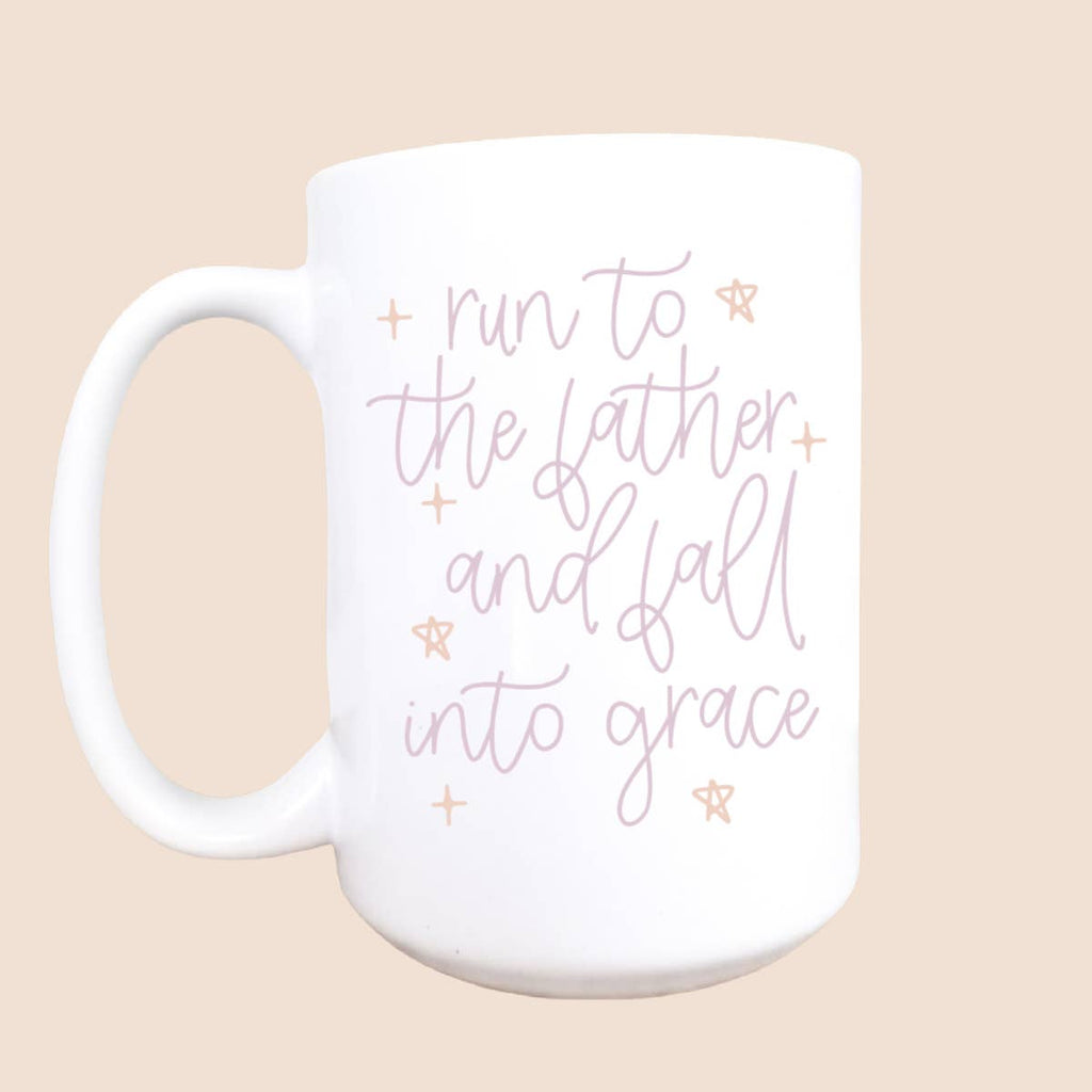 15oz Run to the father ceramic coffee mug, Christian mug