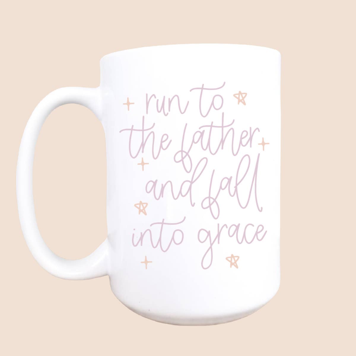15oz Run to the father ceramic coffee mug, Christian mug