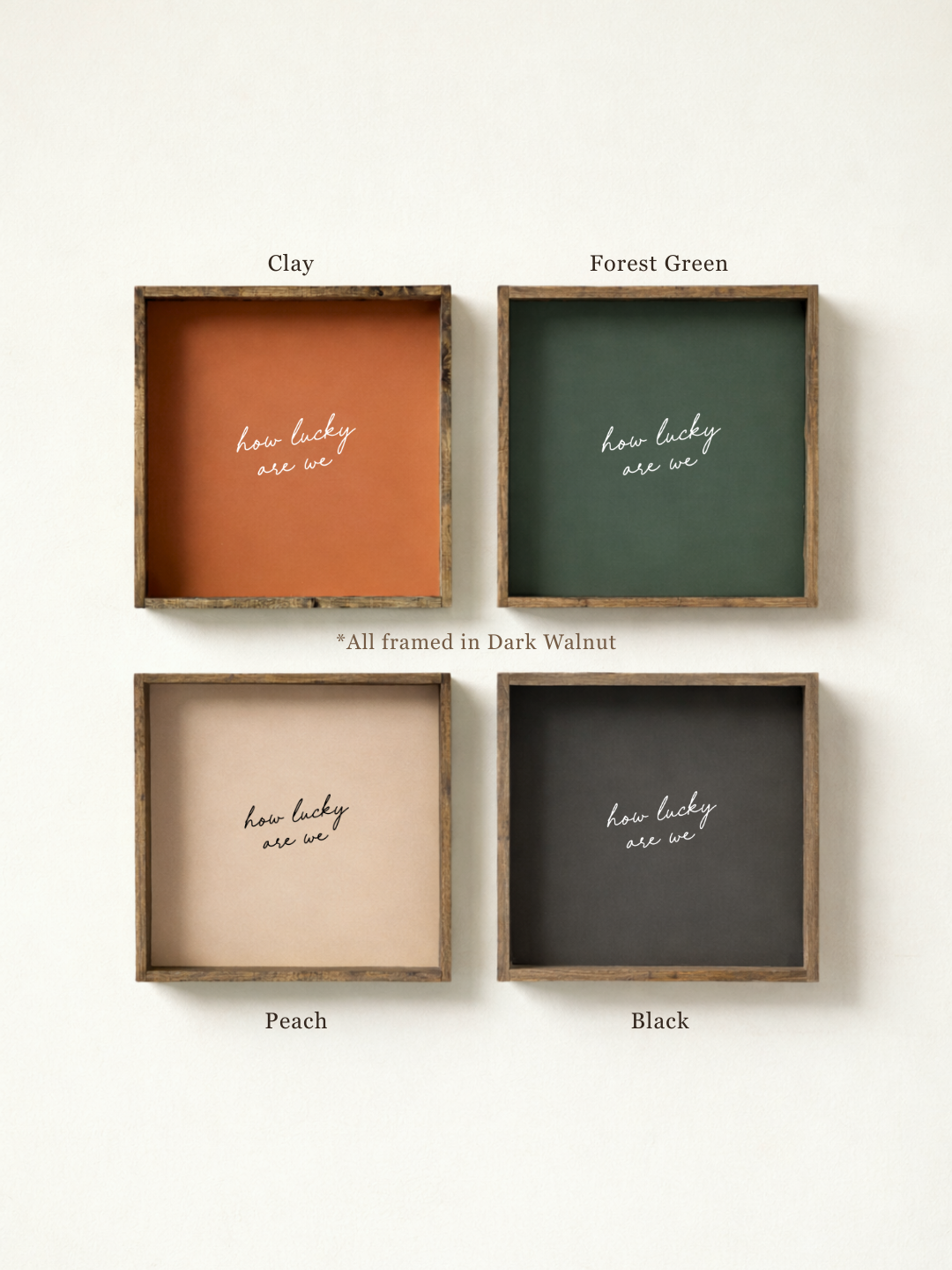 How Lucky Are We Framed Wall Art - Neutral Modern Wall Decor