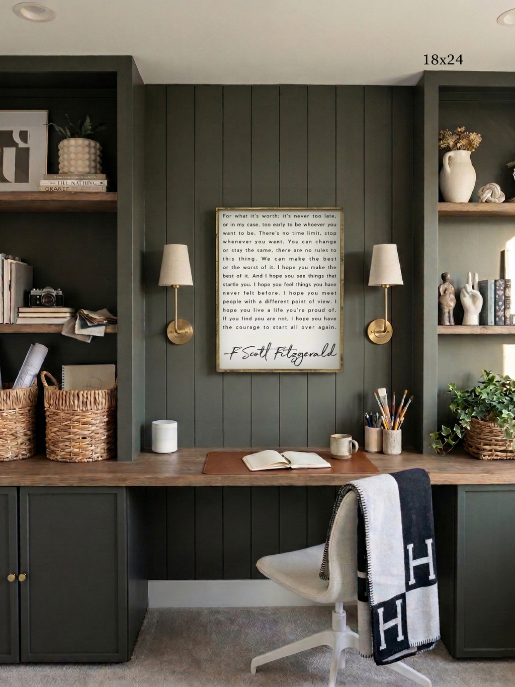 F. Scott Fitzgerald Quote Framed Print – Inspirational Art