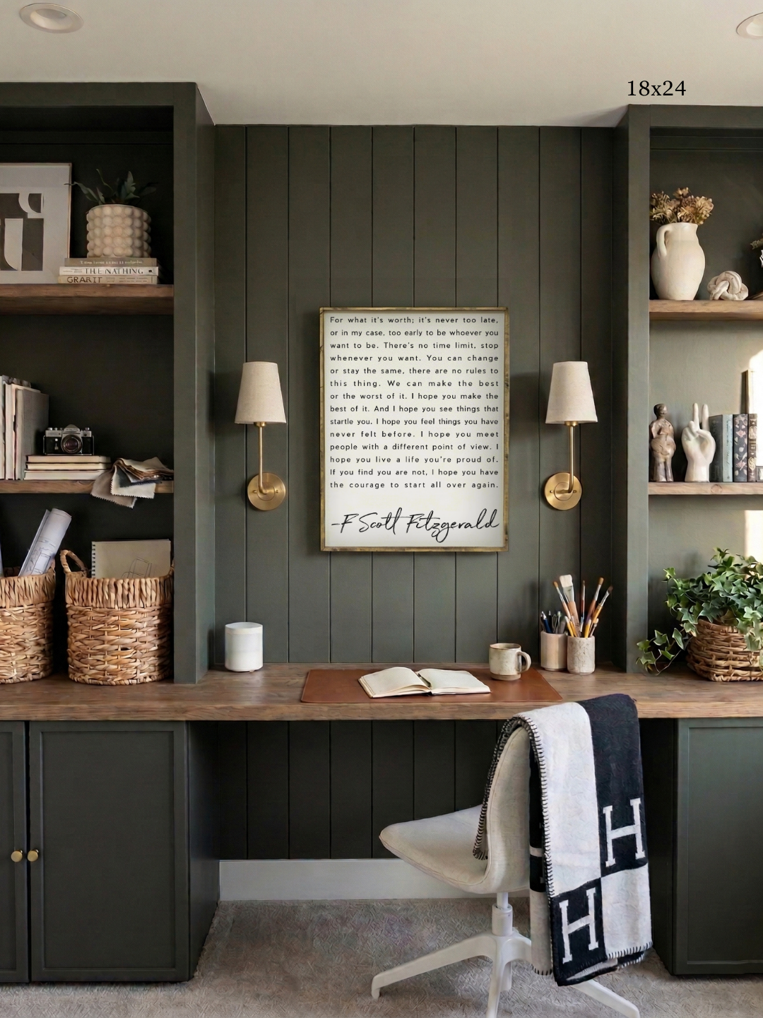 F. Scott Fitzgerald Quote Framed Print – Inspirational Art