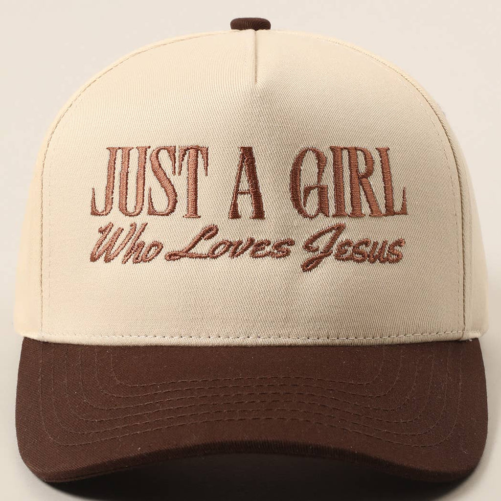 Just A Girl Who Loves Jesus Embroidery Trucker Hat