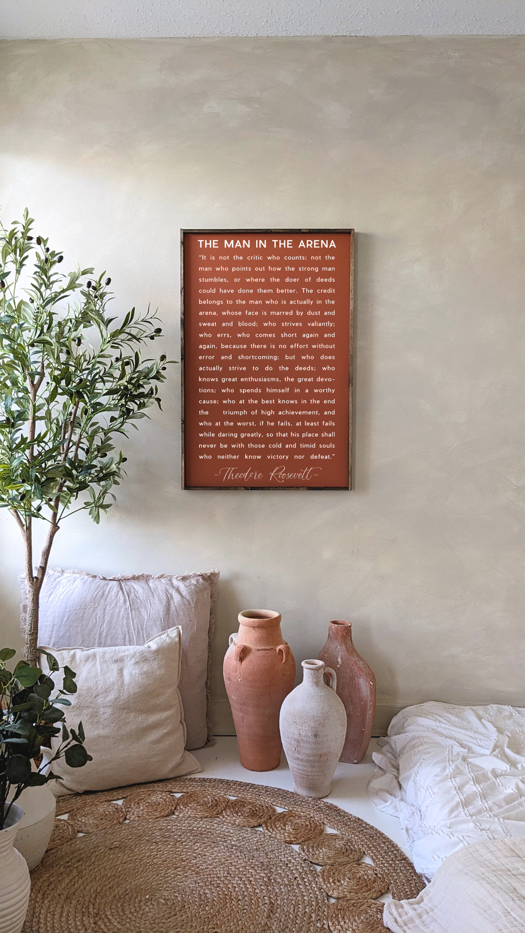 Man in the Arena Quote Framed Print - Inspirational Wall Art