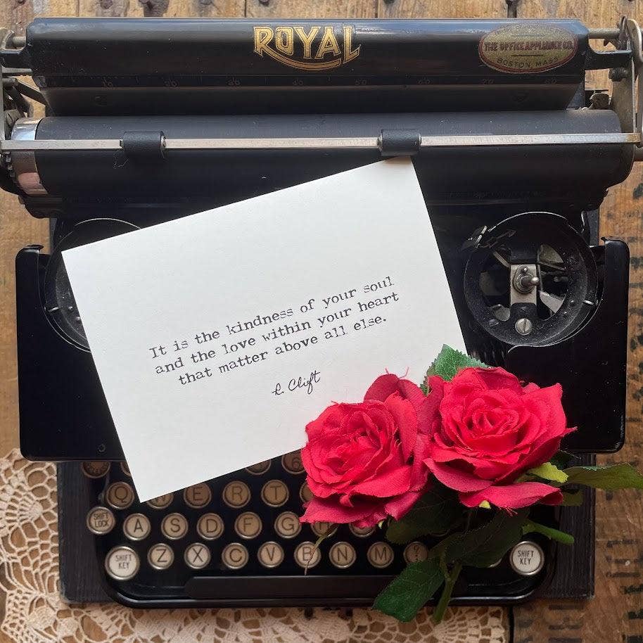 Kindness and love quote by R. Clift greeting card