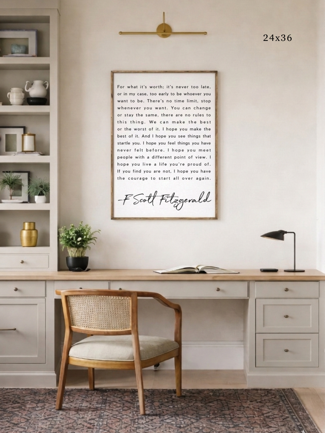 F. Scott Fitzgerald Quote Framed Print – Inspirational Art