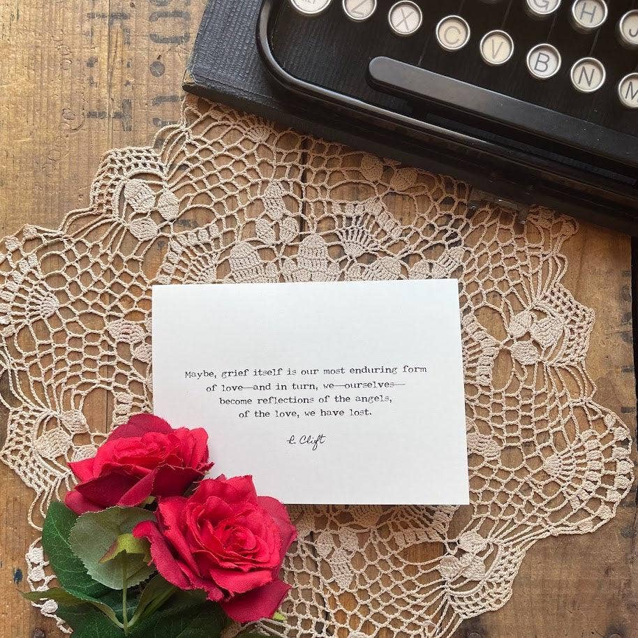 Angels and grief R. Clift quote greeting card