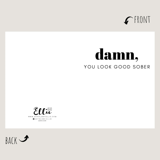 You Look Good Sober Card, Funny Sobriety Gifts