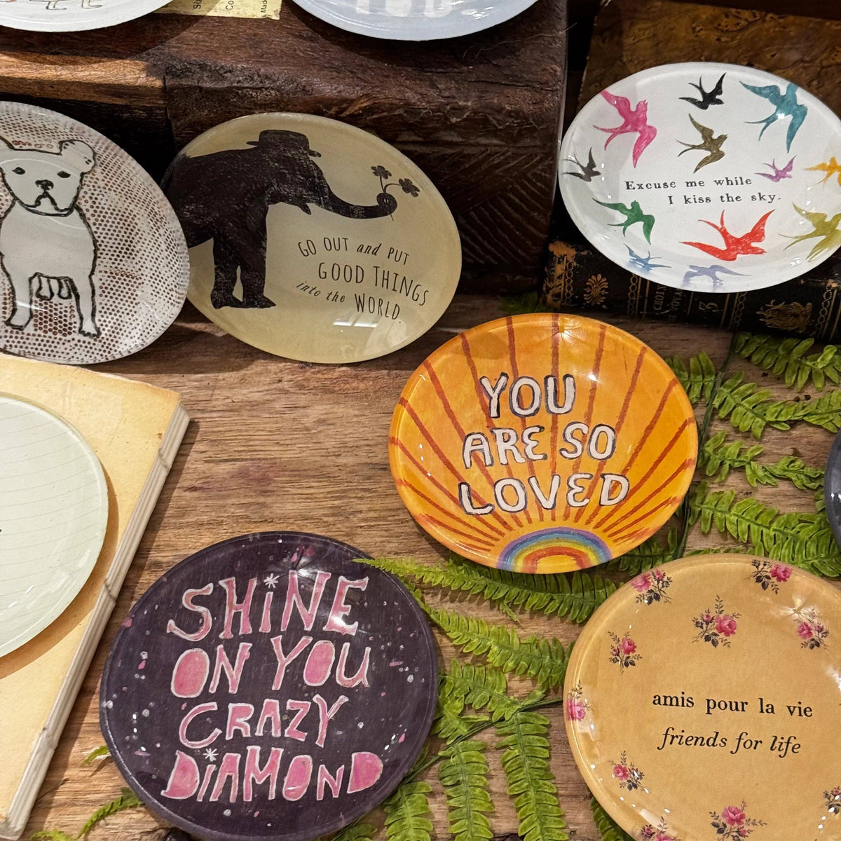Butterfly Mini Round Decoupage Plate - 4"