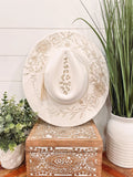 Engraved Floral Hat - He Restores My Soul