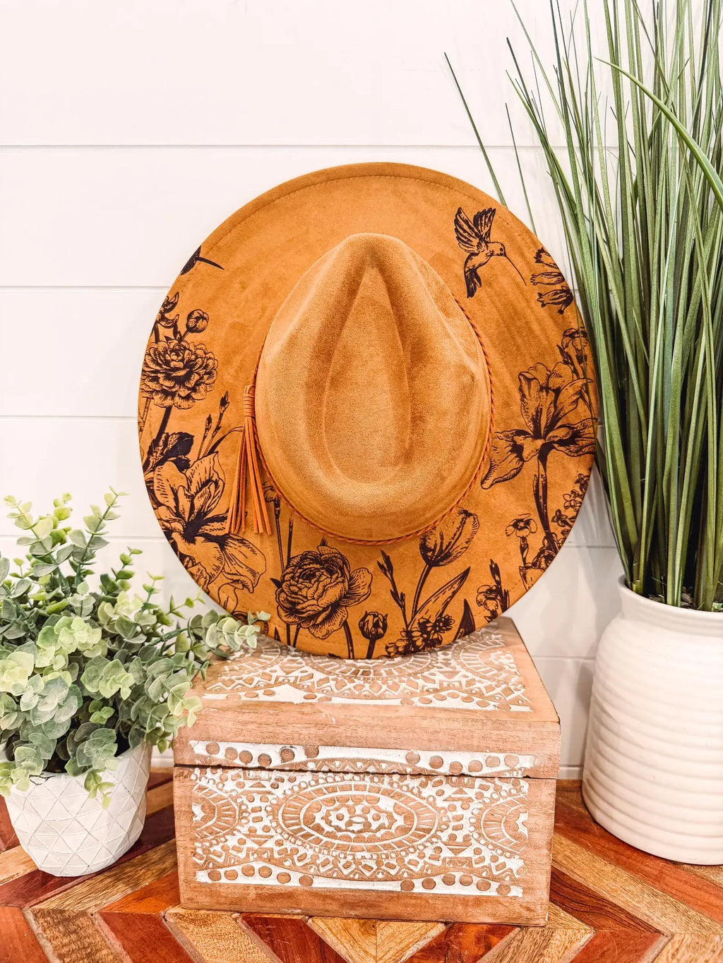 Engraved Floral Hat