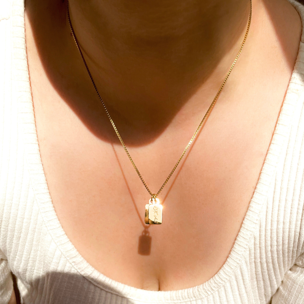 Custom Multiple Tag Charm Necklace - Stainless Steel