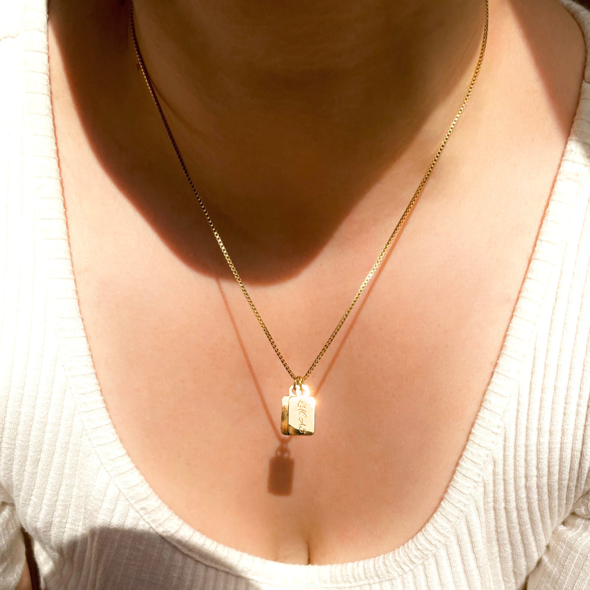 Custom Multiple Tag Charm Necklace - Stainless Steel