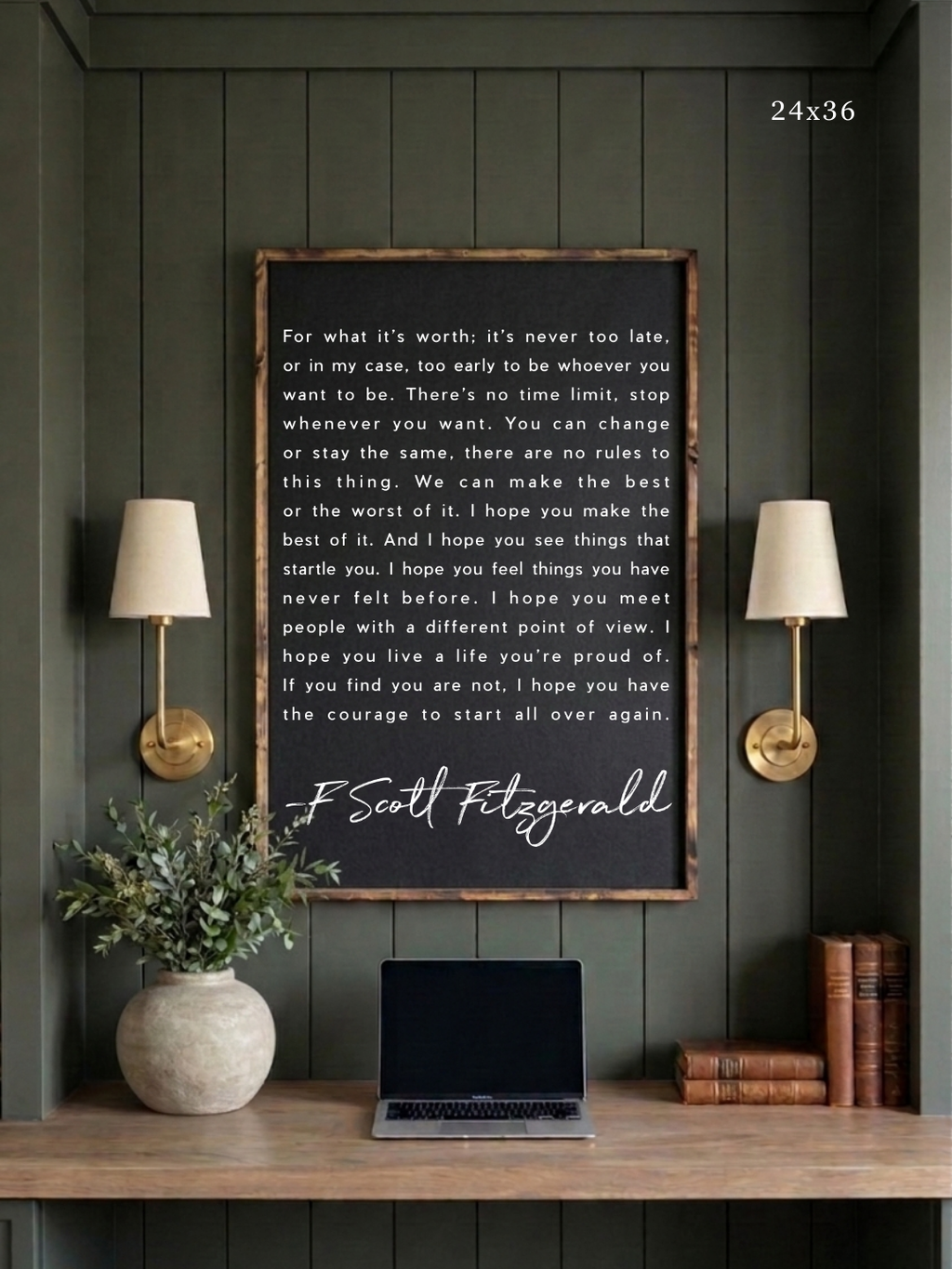 F. Scott Fitzgerald Quote Framed Print – Inspirational Art