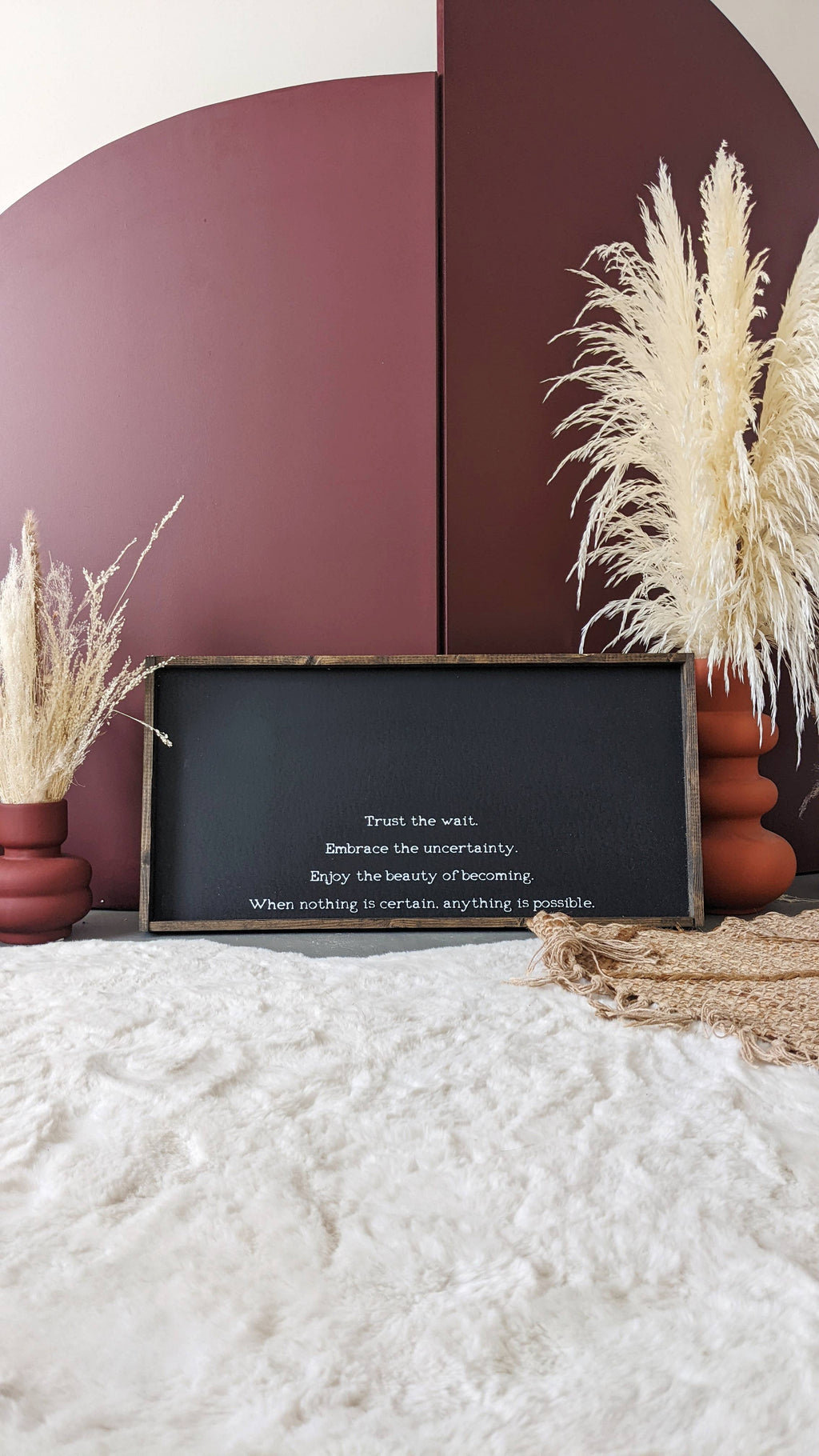Trust the Wait Quote Framed Print – Inspirational Wall Art