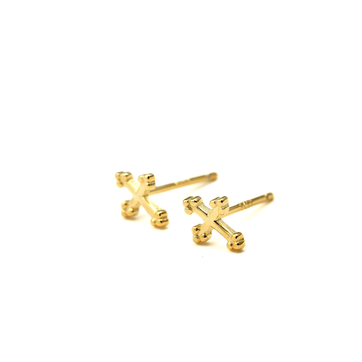 Mini Cross Stud Earrings - 925 Sterling Silver Cross Jewelry