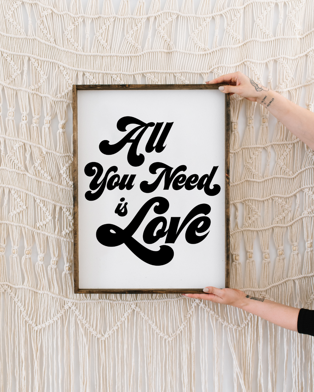 Romantic Wall Art – All You Need Is Love Framed Print