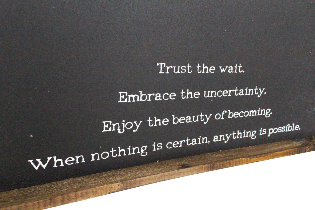 Trust the Wait Quote Framed Print – Inspirational Wall Art