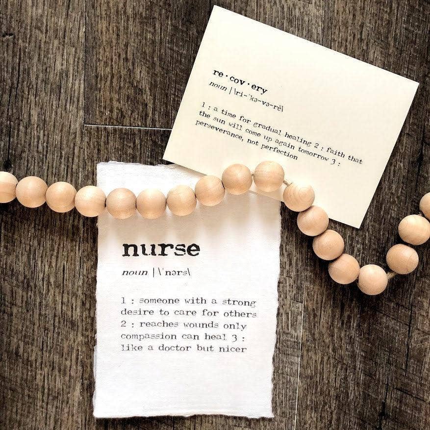 Recovery definition greeting card in typewriter font