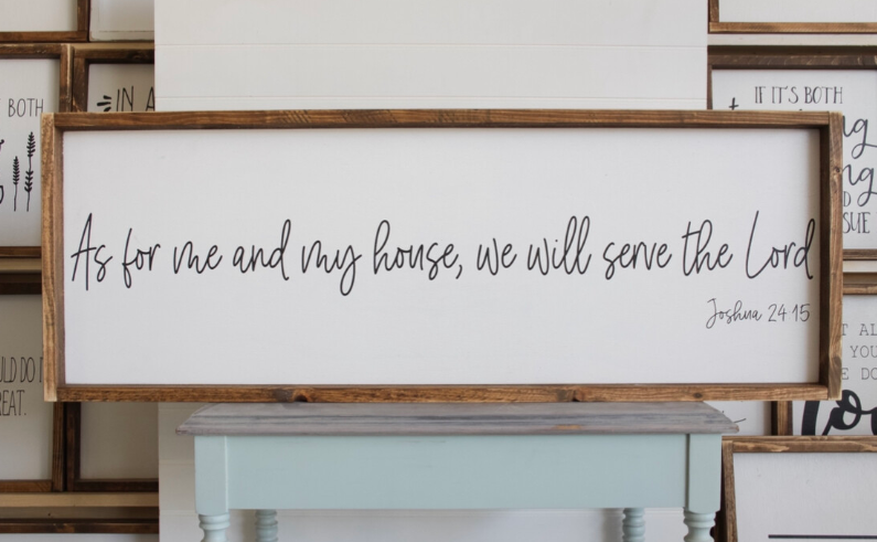 "As For me and My House" Wood Sign Large