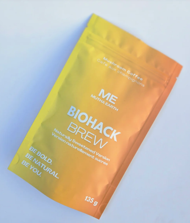 Bio-Hacked Brew Sweet – Mushroom Coffee with Adaptogens (135g, ~25 Servings)