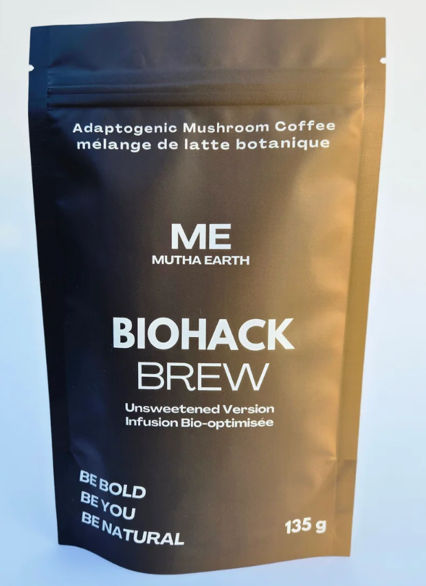Bio-Hacked Brew Regular – Unsweetened Mushroom Coffee with Adaptogens (135g, ~25 Servings)