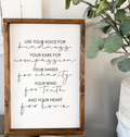 "Use Your Voice For Kindness" Wood Sign
