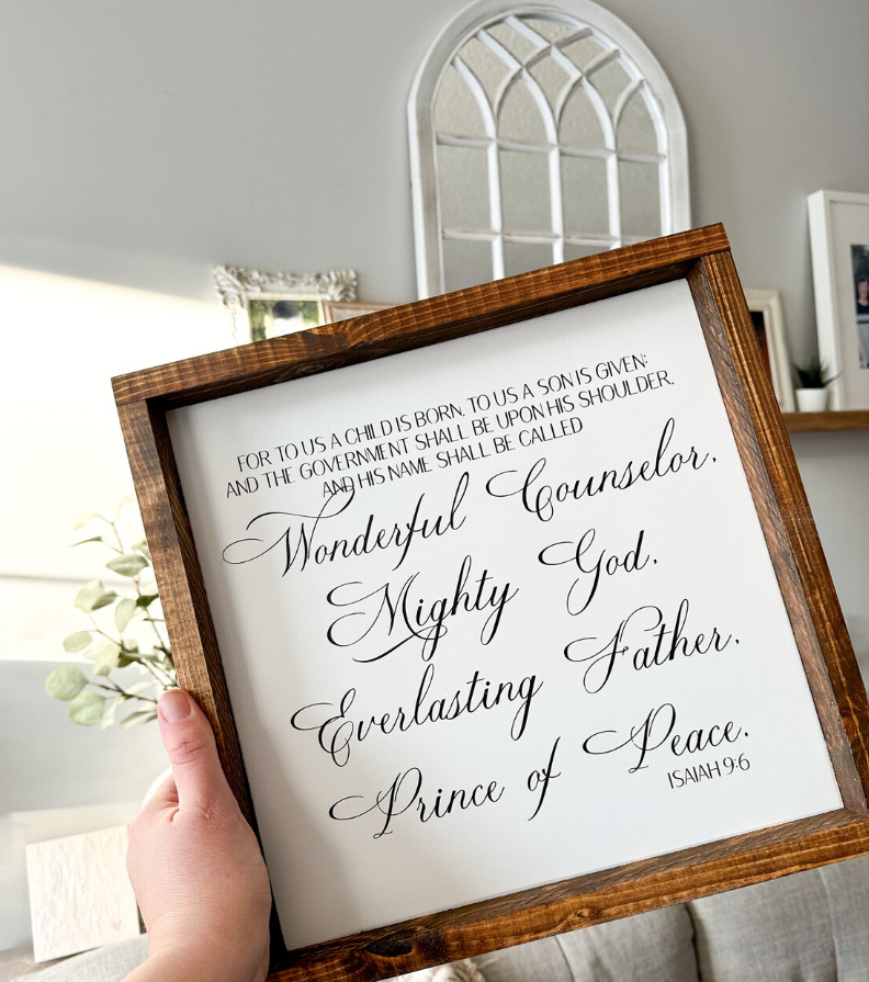 "Wonderful Counselor" Wood Sign