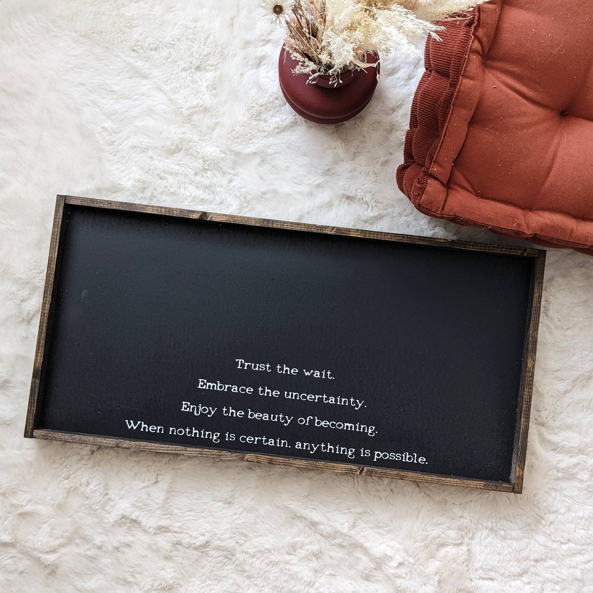 Trust the Wait Quote Framed Print – Inspirational Wall Art