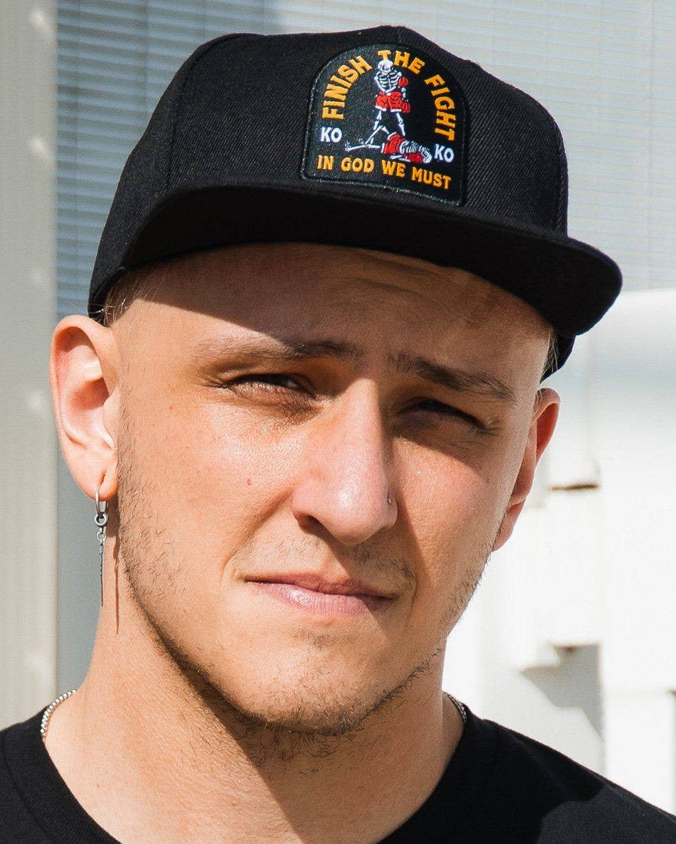 "Finish The Fight" Black Snapback Hat