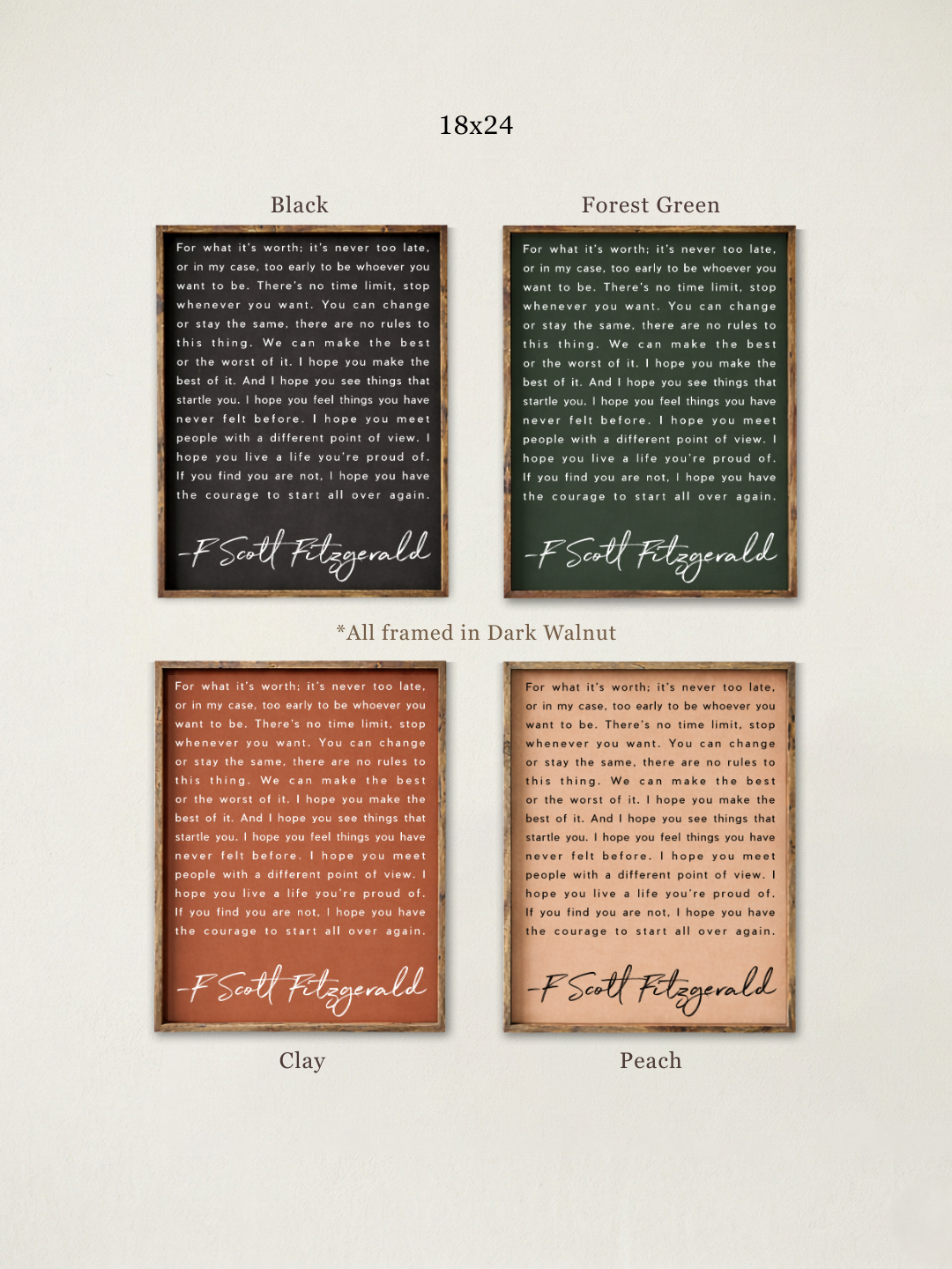 F. Scott Fitzgerald Quote Framed Print – Inspirational Art