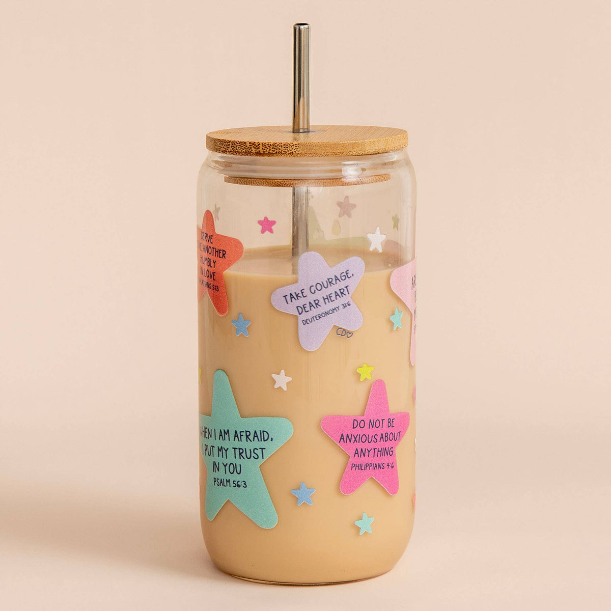 Bible Verse Glass Can