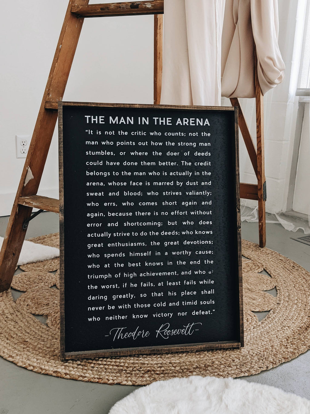 Man in the Arena Quote Framed Print - Inspirational Wall Art