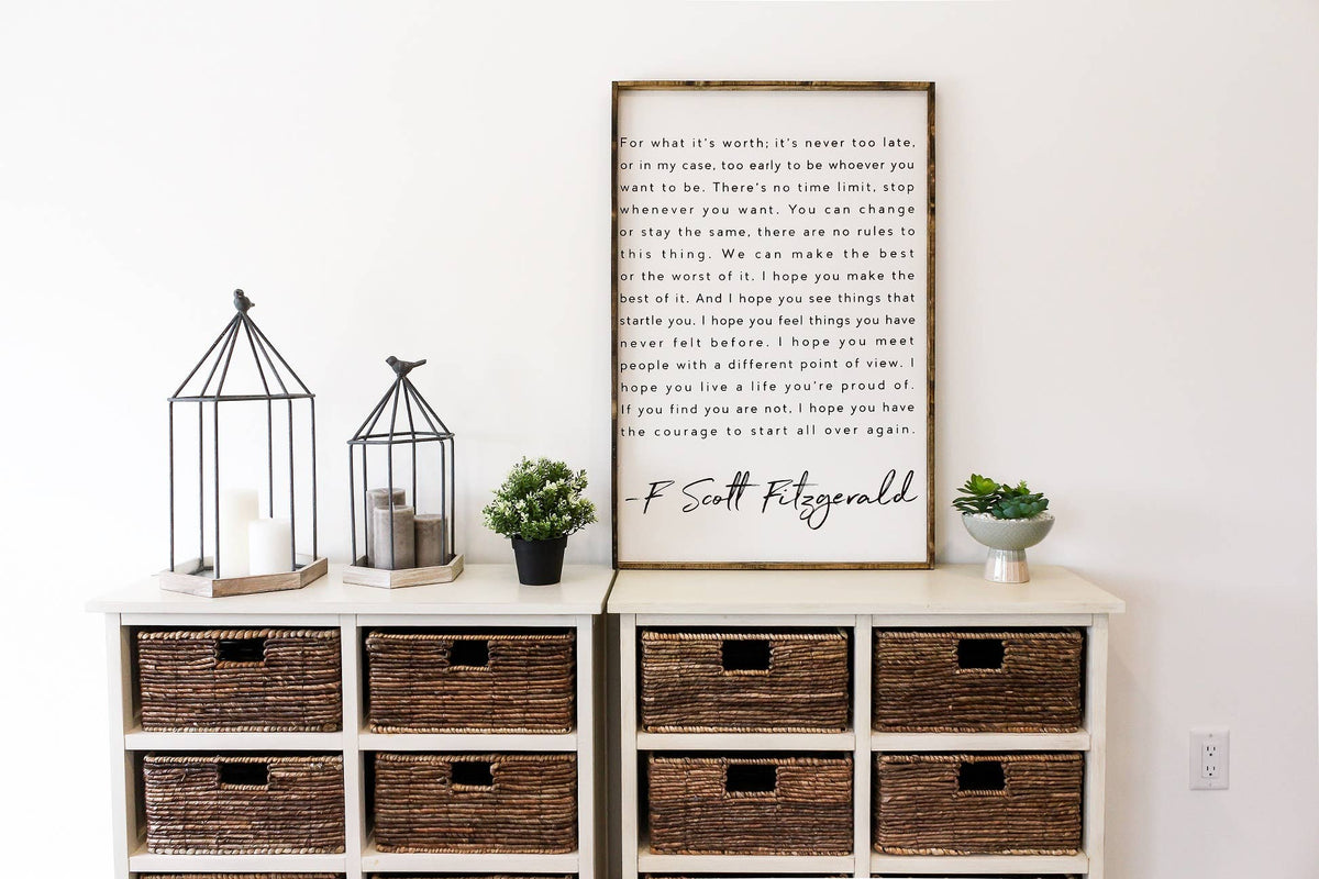 F. Scott Fitzgerald Quote Framed Print – Inspirational Art