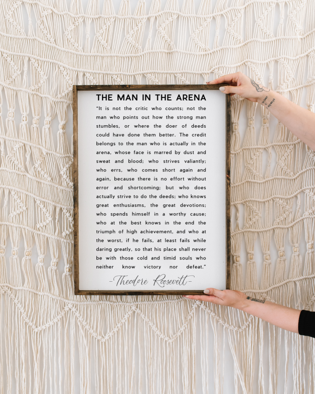 Man in the Arena Quote Framed Print - Inspirational Wall Art