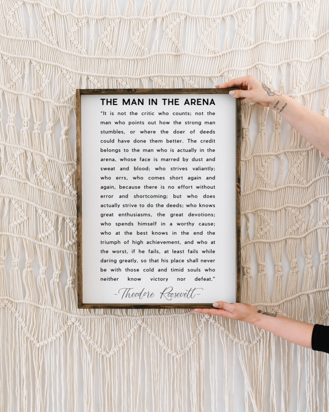 Man in the Arena Quote Framed Print - Inspirational Wall Art