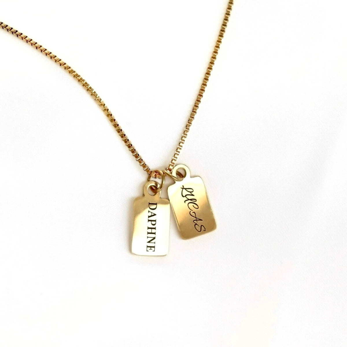 Custom Multiple Tag Charm Necklace - Stainless Steel