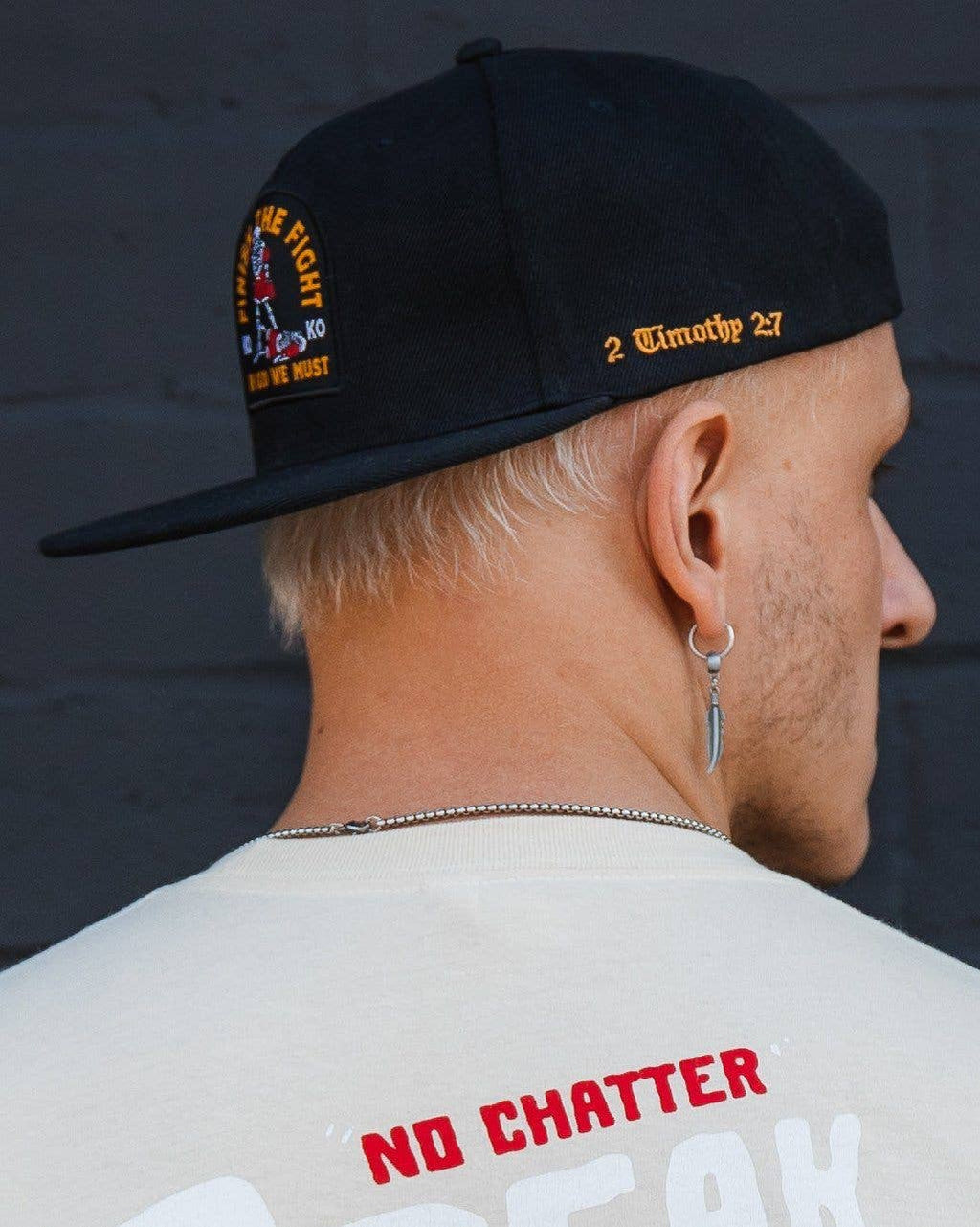 "Finish The Fight" Black Snapback Hat