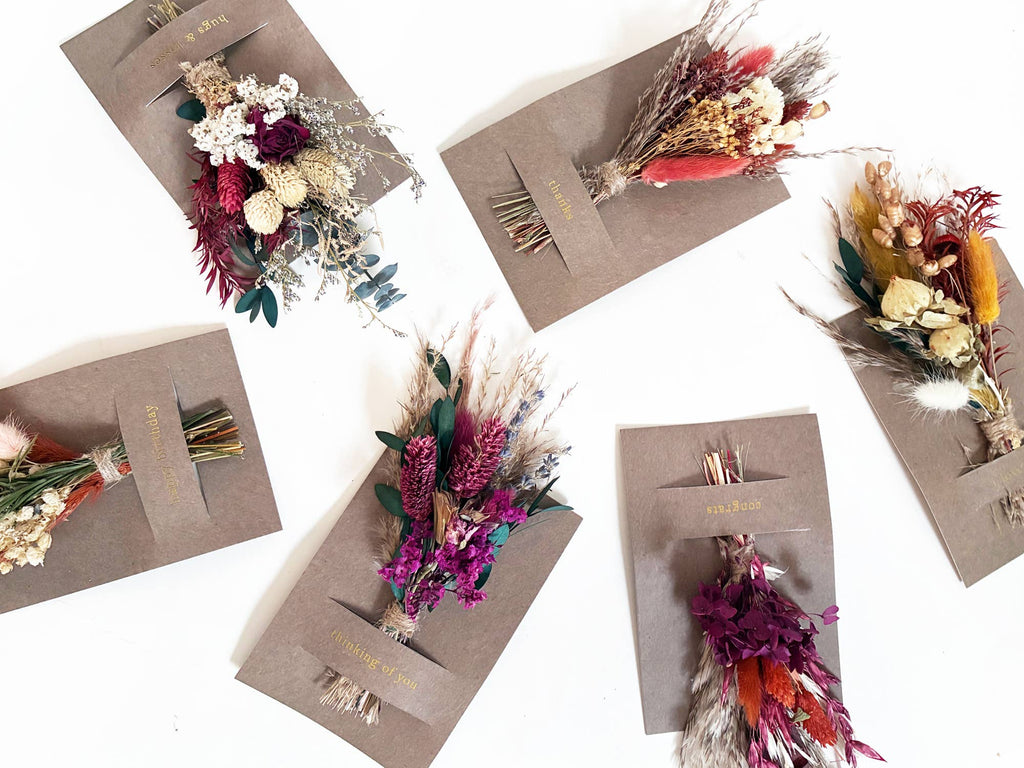 I Love You Mini Bouquet Card | Dried Flower Greeting Card