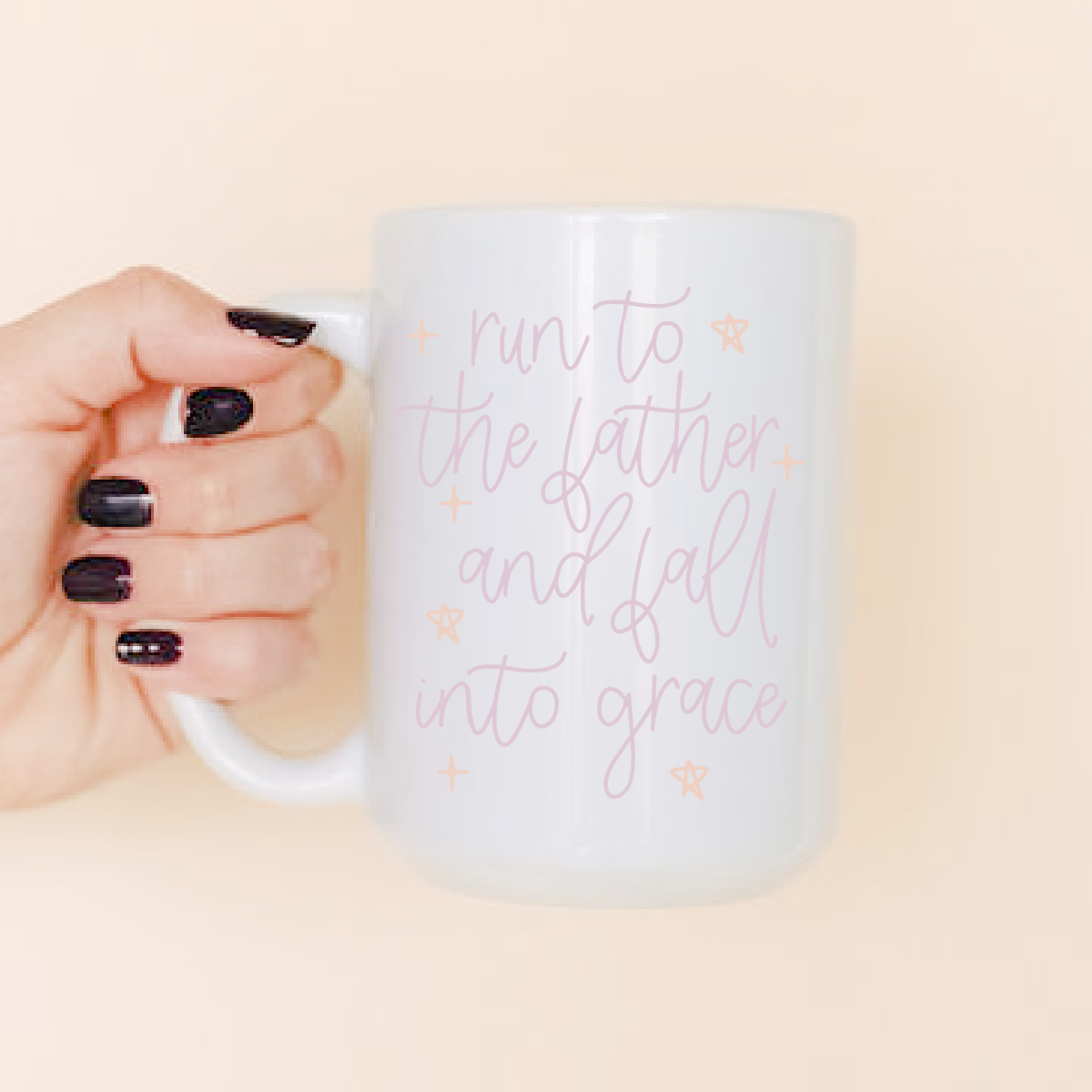 15oz Run to the father ceramic coffee mug, Christian mug