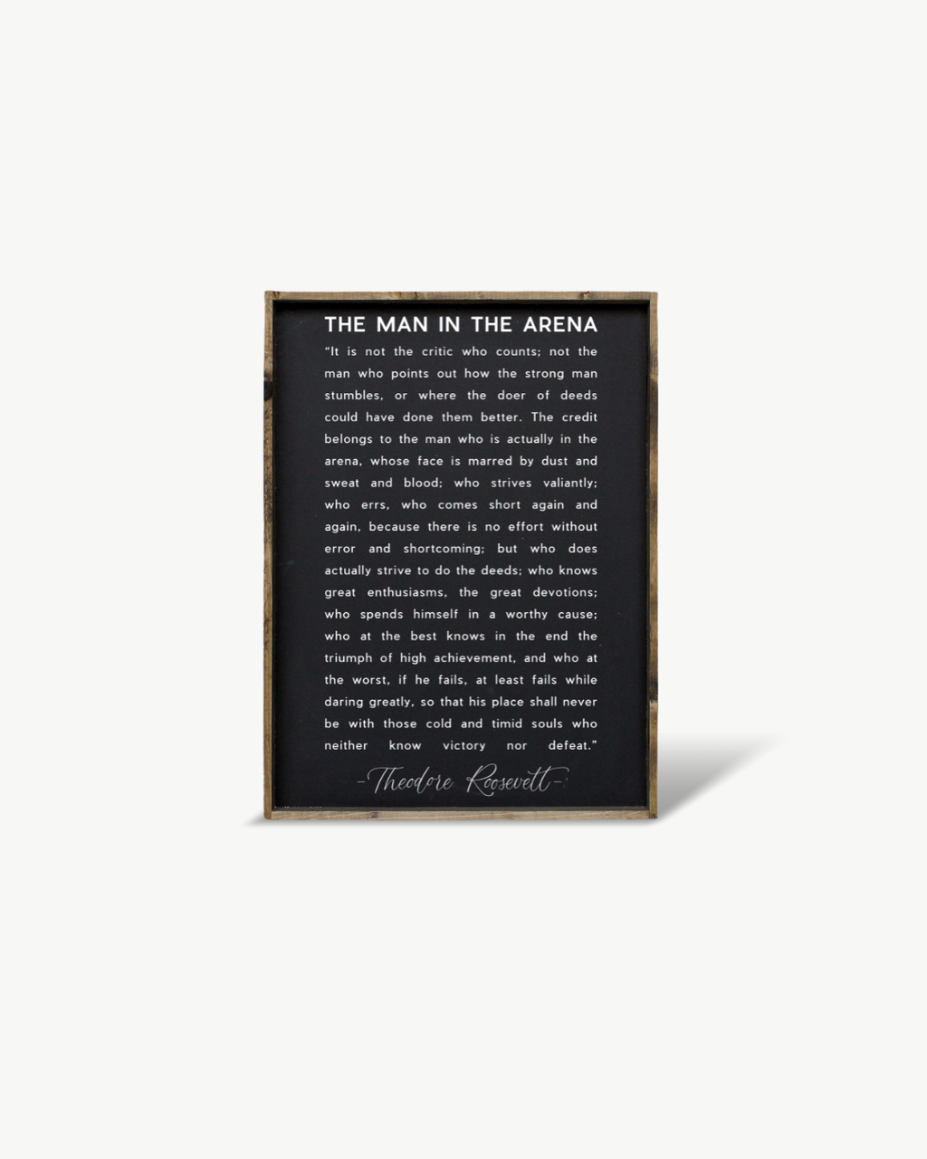 Man in the Arena Quote Framed Print - Inspirational Wall Art